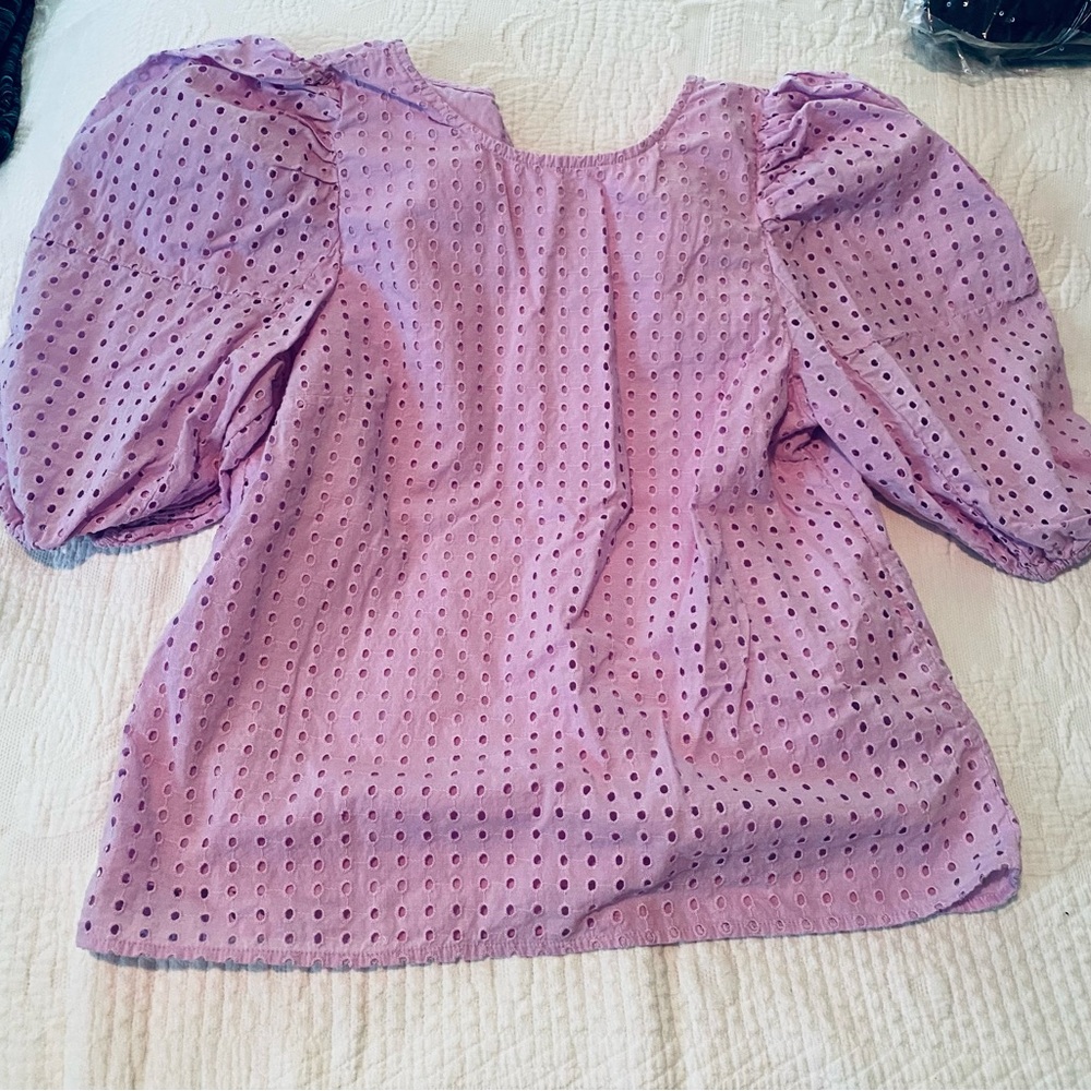 Elegant Lavender Eyelet Women's Top